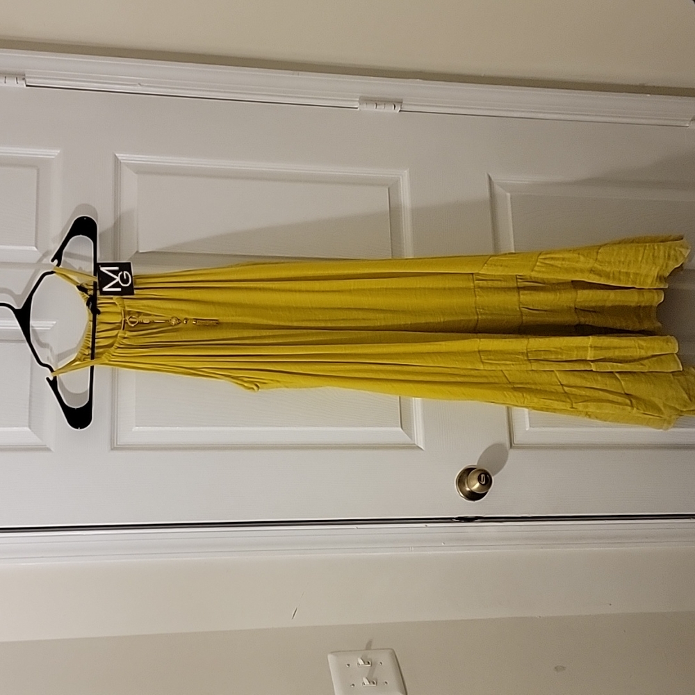 mlle gabrielle Yellow Sleeveless Linen Like Size 2X Dress NWT